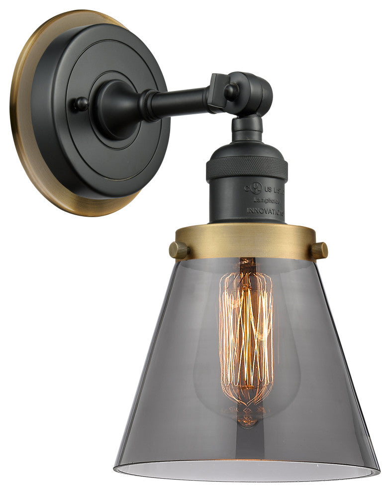 INNOVATIONS LIGHTING 203BK-BPBB-HRBB-G63 Small Cone 1 Light Mixed Metals Sconce
