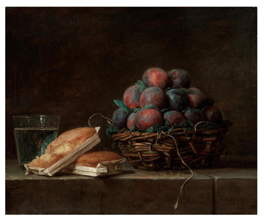 "Basket of Plums, 1769" Digital Paper Print by Anne Vallayer-Coster , 24"x20"