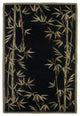 HomeRoots 8'x10' Black Hand Tufted Bordered Tropical Bamboo Indoor Area Rug