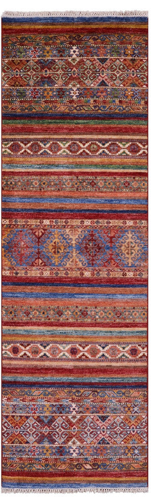 2' 7" X 8' 5" Runner Hand Knotted Super Kazak Khorjin Rug - Q12798