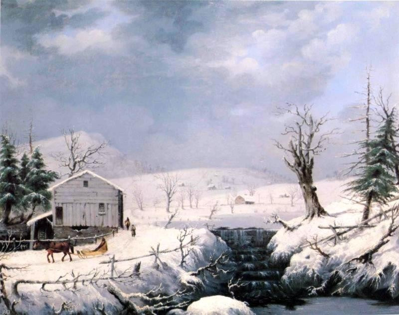 George Henry Durrie Winter in New England Wall Decal