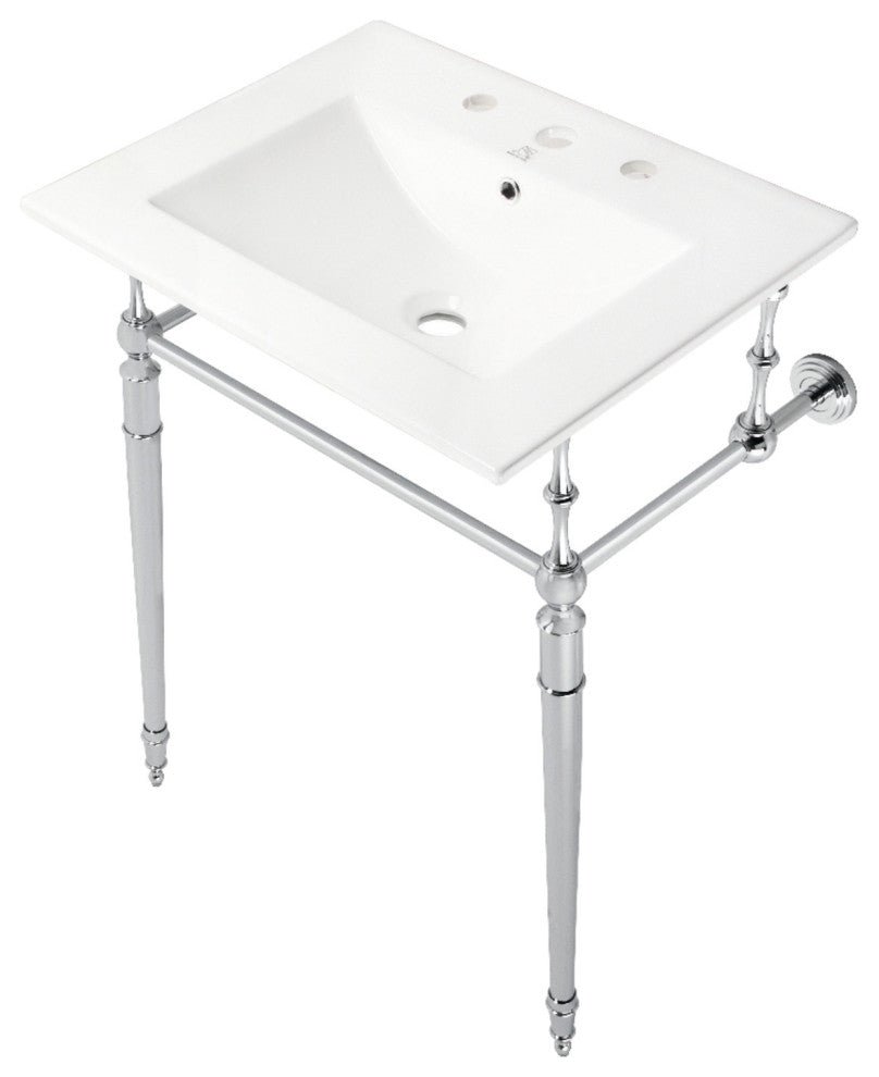 Fauceture KVPB24187W8CP 24" Console Sink, Legs, 8", 3 Hole