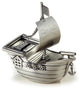 Elegance Pewter Finish Pirate Ship Money Bank