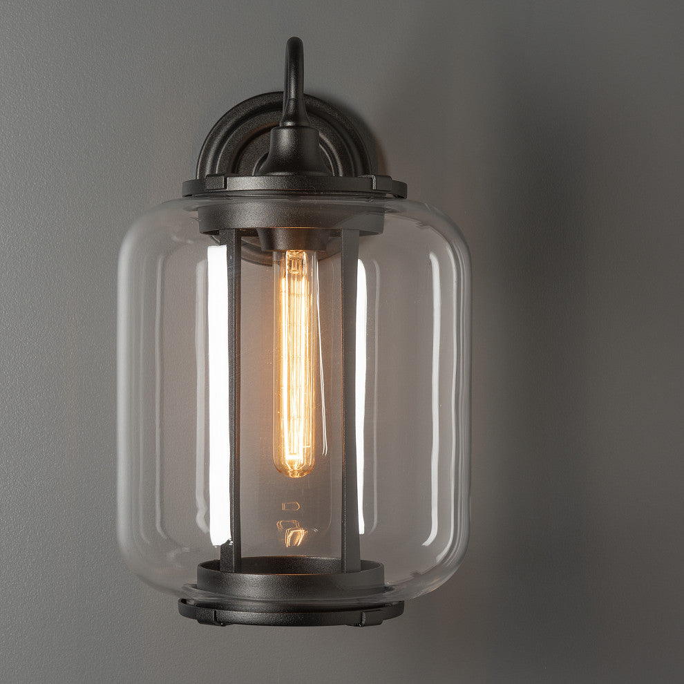 Fairwinds Large Outdoor Sconce, Coastal Oil Rubbed Bronze Finish, Clear Glass