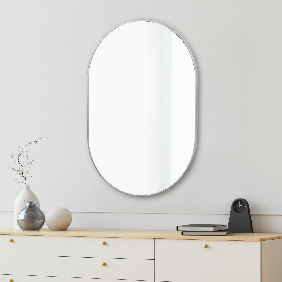 Milly Medium Oval Metal Framed Wall Mirror