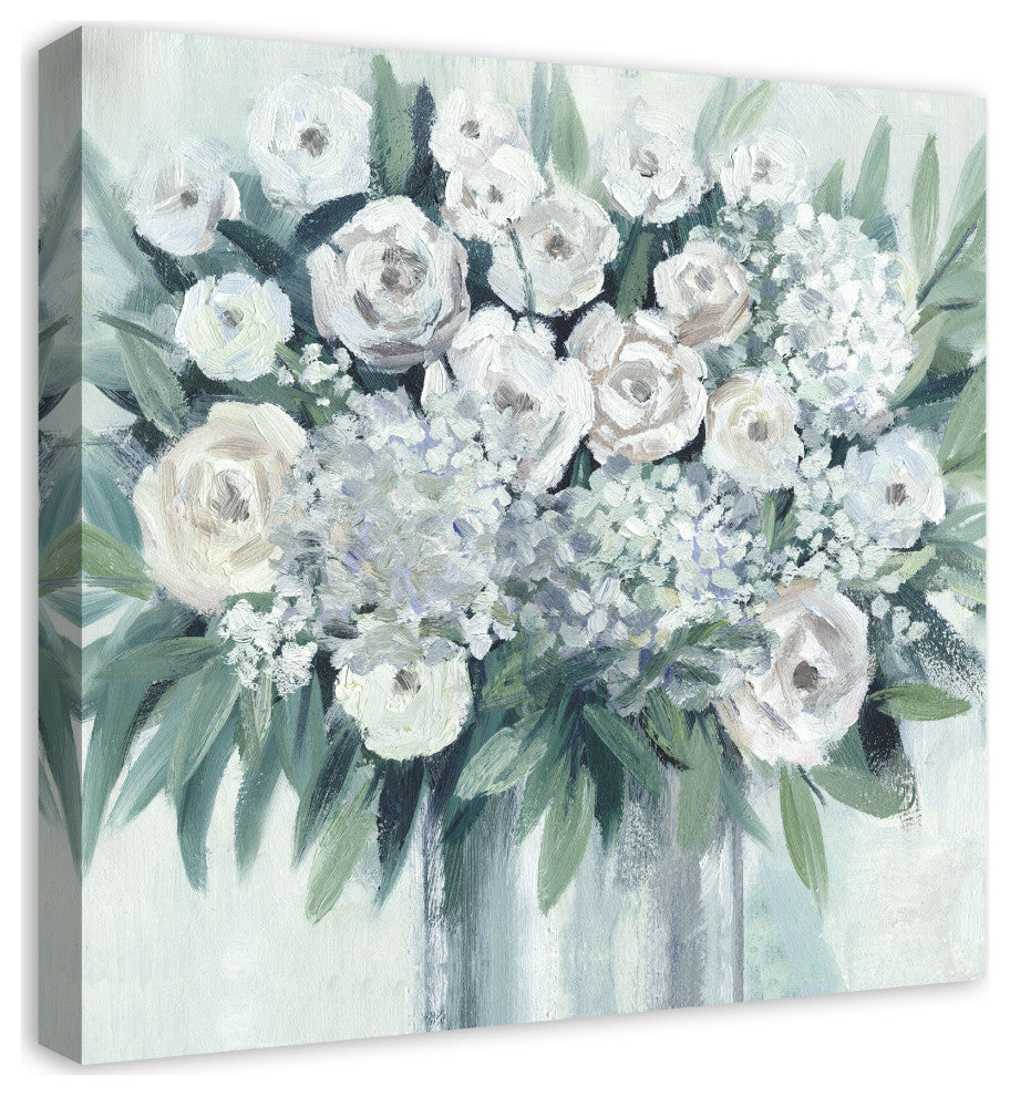 Roses and Hydrangeas Bouquet 2 24x24 Canvas Wall Art