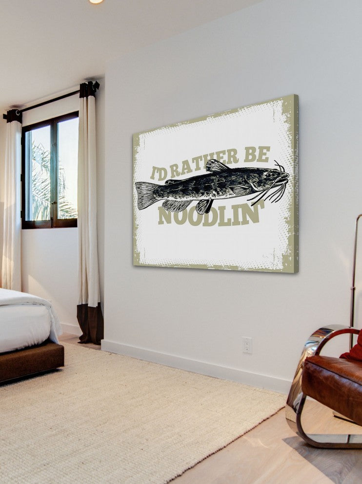"Catfish Noodlin" Painting Print on Canvas by Saturday Evening Post