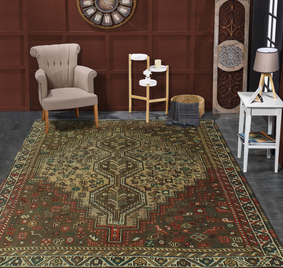 Fine Vintage Distressed Alicia Brown Rug