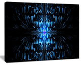 Blue Butterfly Pattern on Black, Oversized Abstract Canvas Art Print, 60x40