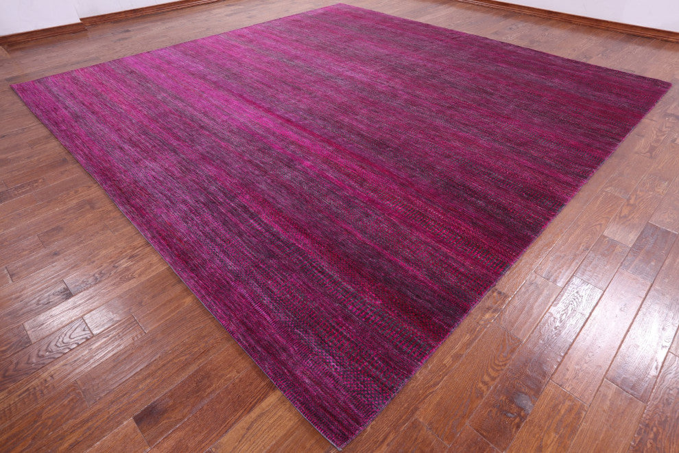 12' Square Wool and Silk Handmade Super Savannah Gabbeh Rug Q8613