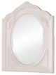 Wooden Decorative Oval Mirror, White