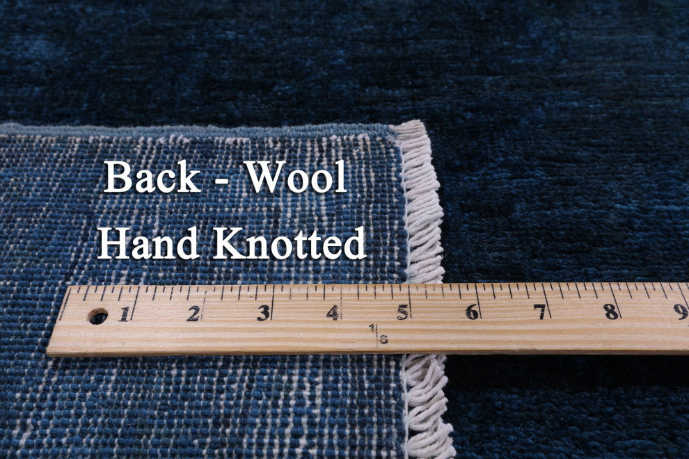 7' 9" X 9' 9" Full Pile Overdyed Hand Knotted Wool Rug - Q12856