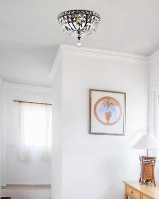 Elegant Lighting V2528F12/RC Tranquil 4 Light 12"W Flush Mount - Black