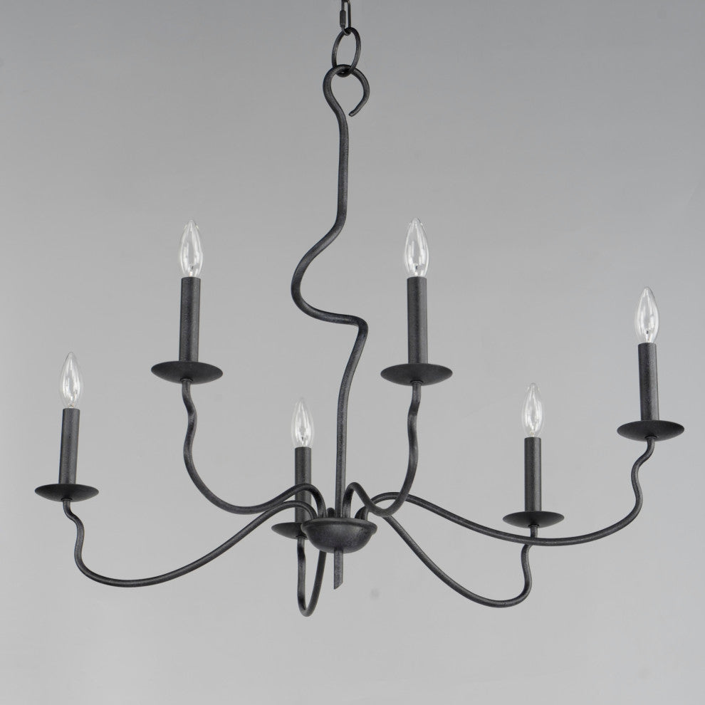 Maxim 27706 Padrona 6 Light 33"W Candle Style Chandelier - Black Oxide