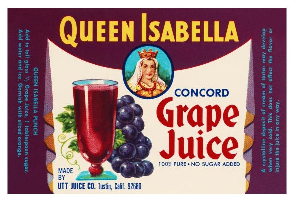 "Queen Isabella Concord Grape Juice" Digital Paper Print by Retrolabel, 32"x22"