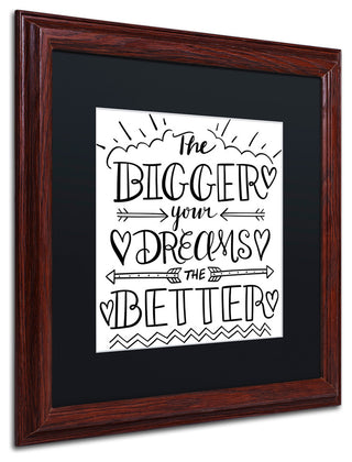 Elizabeth Caldwell 'Bigger Dreams' Art, Wood Frame, Black Mat, 16x16