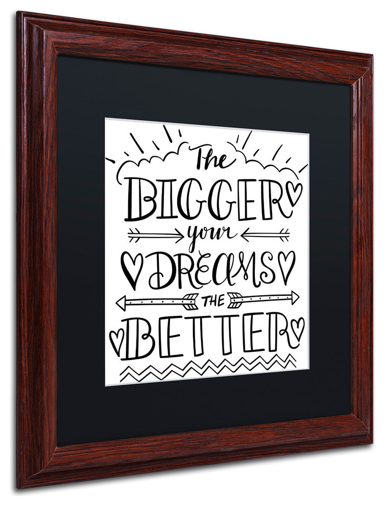 Elizabeth Caldwell 'Bigger Dreams' Art, Wood Frame, Black Mat, 16x16