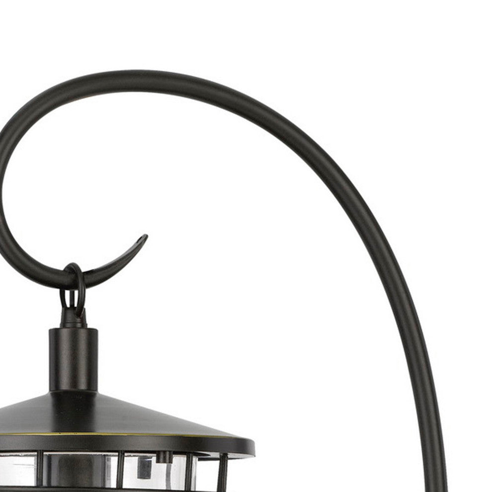 Benzara BM272201 30" Metal Down bridge Lantern Table Lamp, Bronze Black
