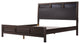 King Solid Wood Frame Platform Bed with Center legs, Brown, King
