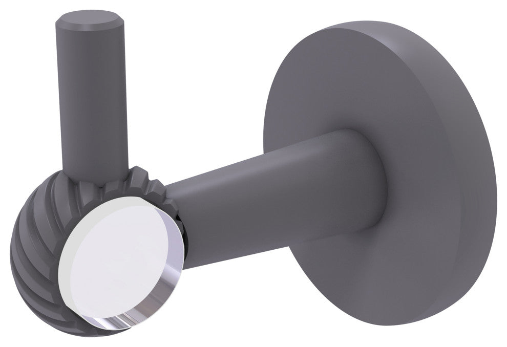 Clearview Robe Hook with Twisted Accents, Matte Gray