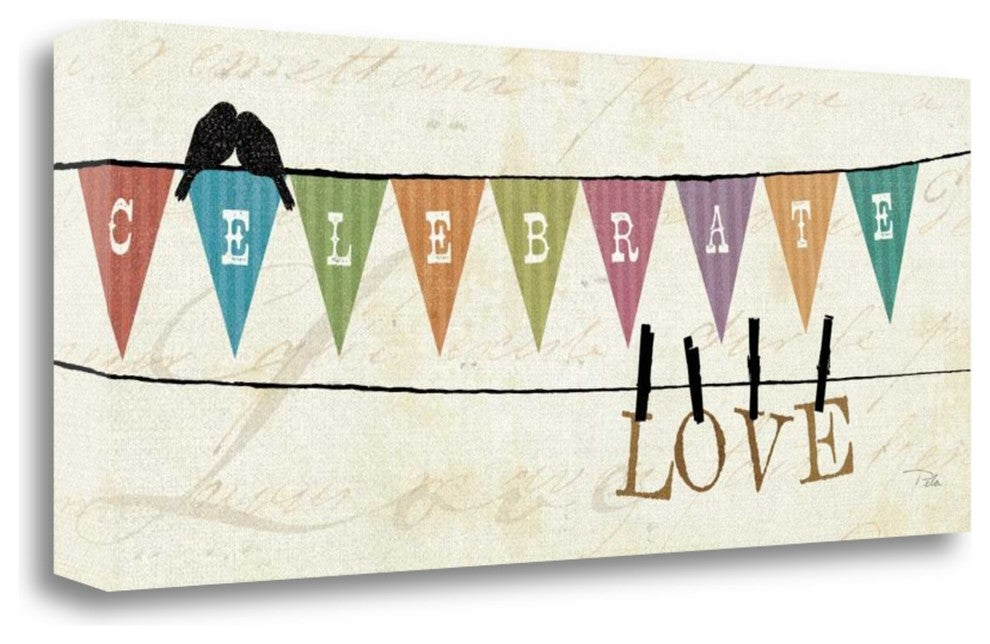 "Happy Words I" By Pela, Giclee Print on Gallery Wrap Canvas, Ready to Hang