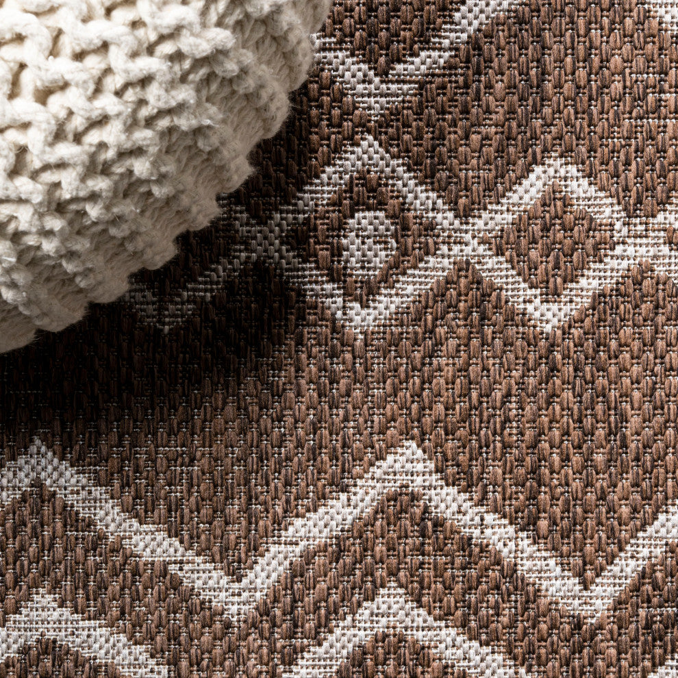 Nokat Tribal Bohemian Indoor/Outdoor Brown/Beige 2 ft. x 10 ft. Runner Rug