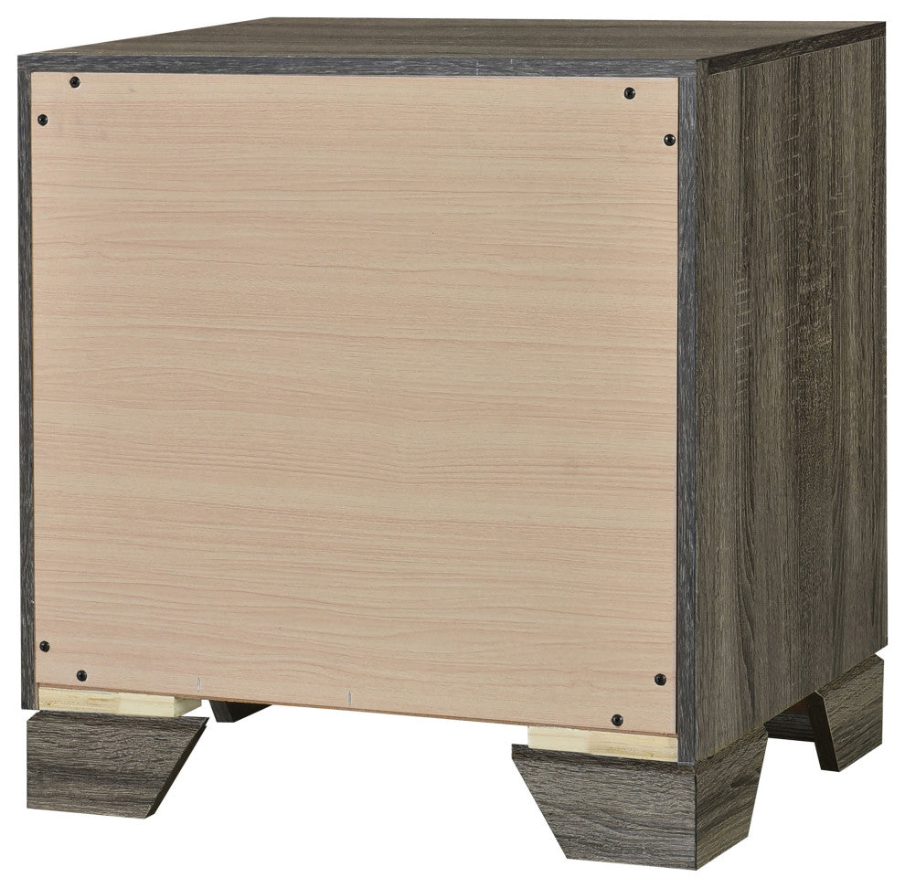 Wright 2-drawer Nightstand Bedside Table Brown Oak