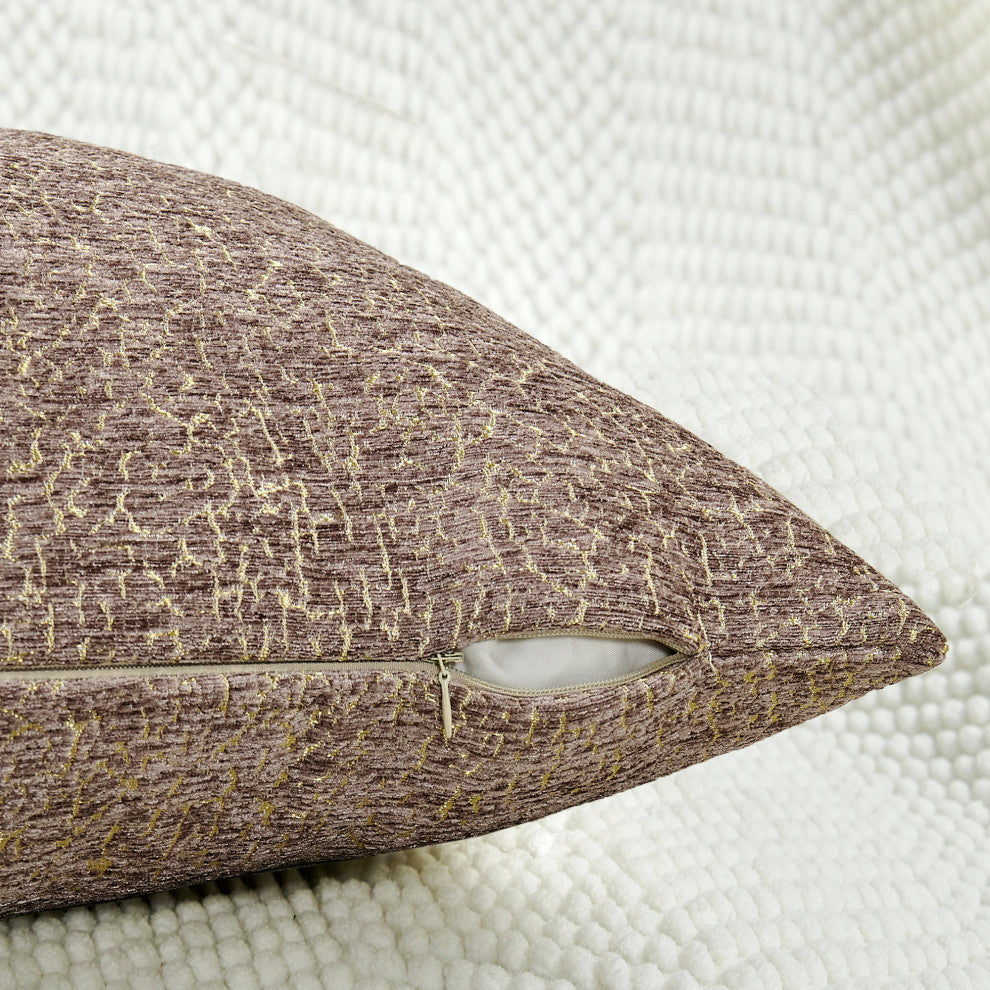 Babati Jacquard Chenille, Set of 2, Light Brown, 20"x20"