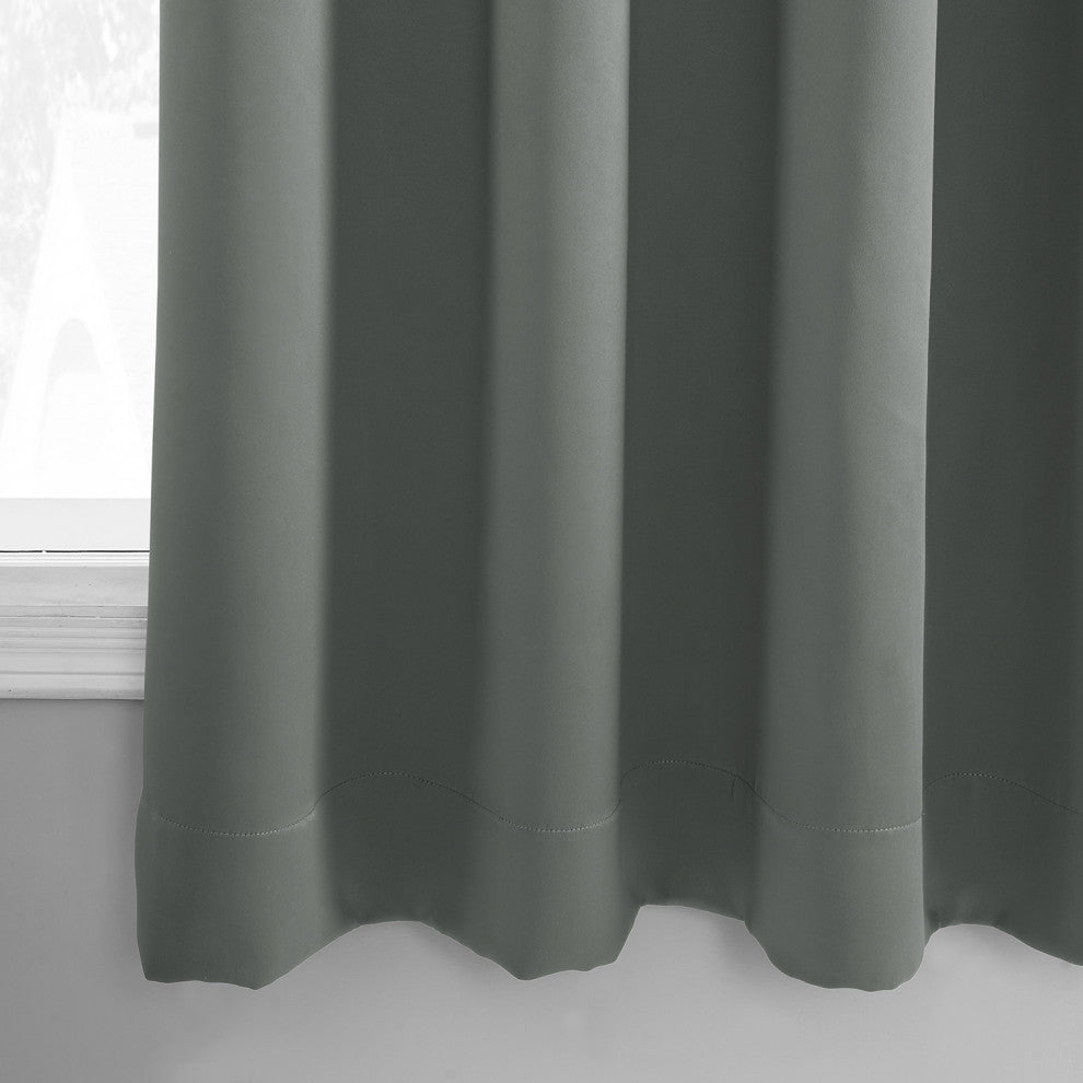 Neutral Grommet Gray Room Darkening Curtain, Set of 2, 50"x63"