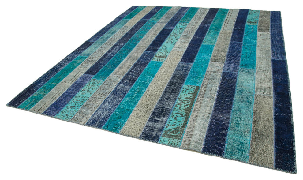 Rug N Carpet - Handwoven Oriental 8' 5" x 10' 0" Boho Patchwork Area Rug