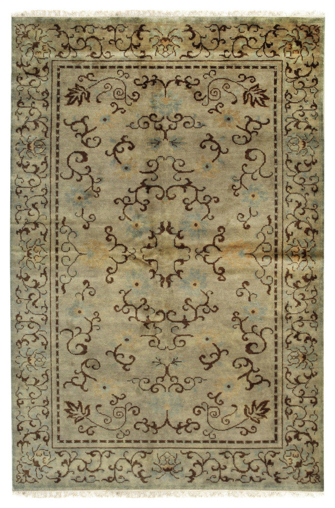 Green Transitional All Over Ningxia Area Rug