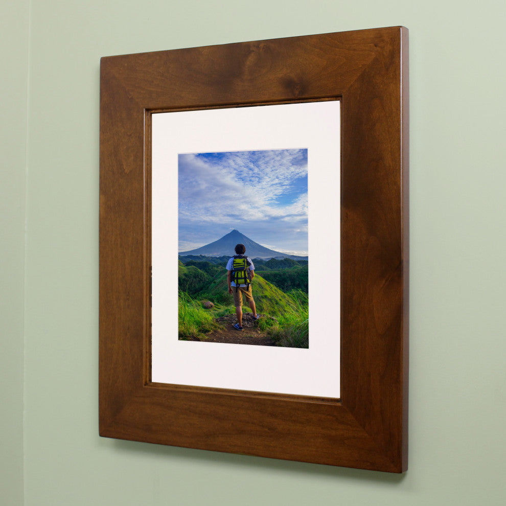 Concealed Picture Frame Medicine Cabinet, Caramel, 14"x18"