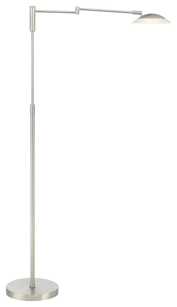 Meran Turbo Floor Lamp, Satin Nickel