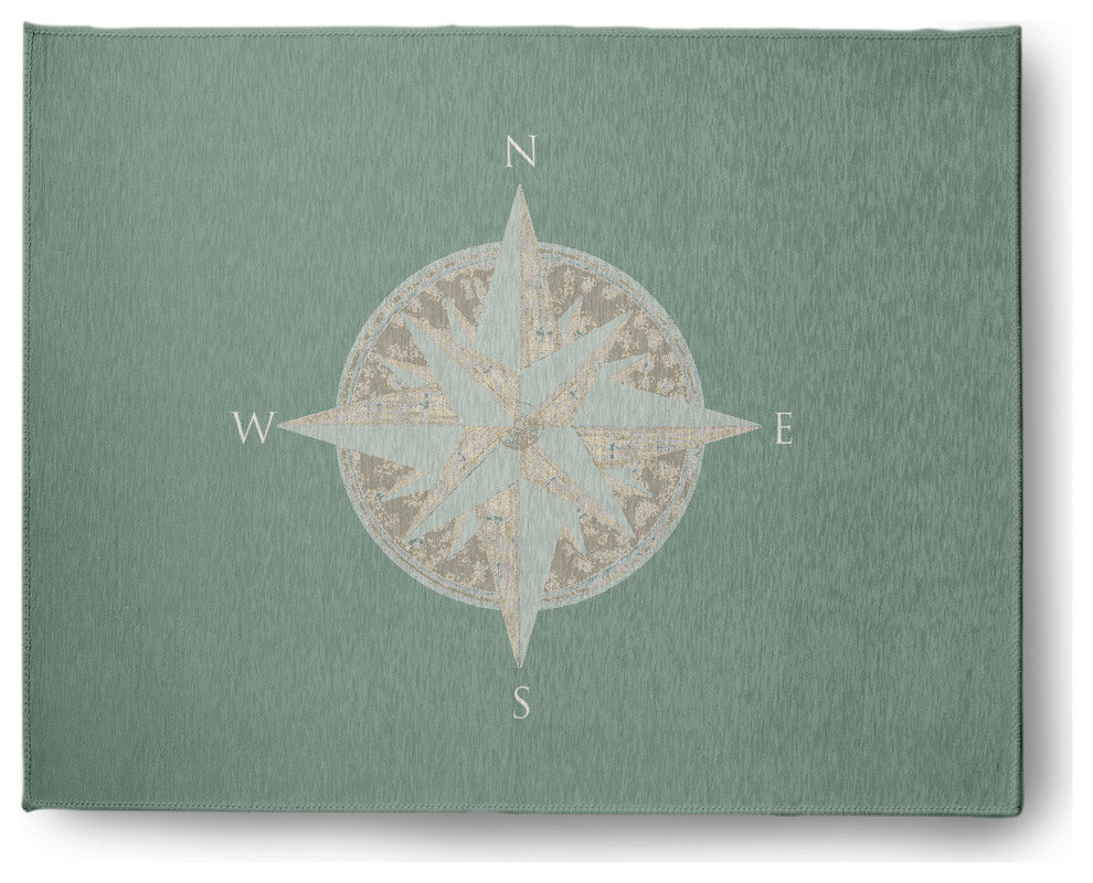 Compass Nautical Chenille Rug