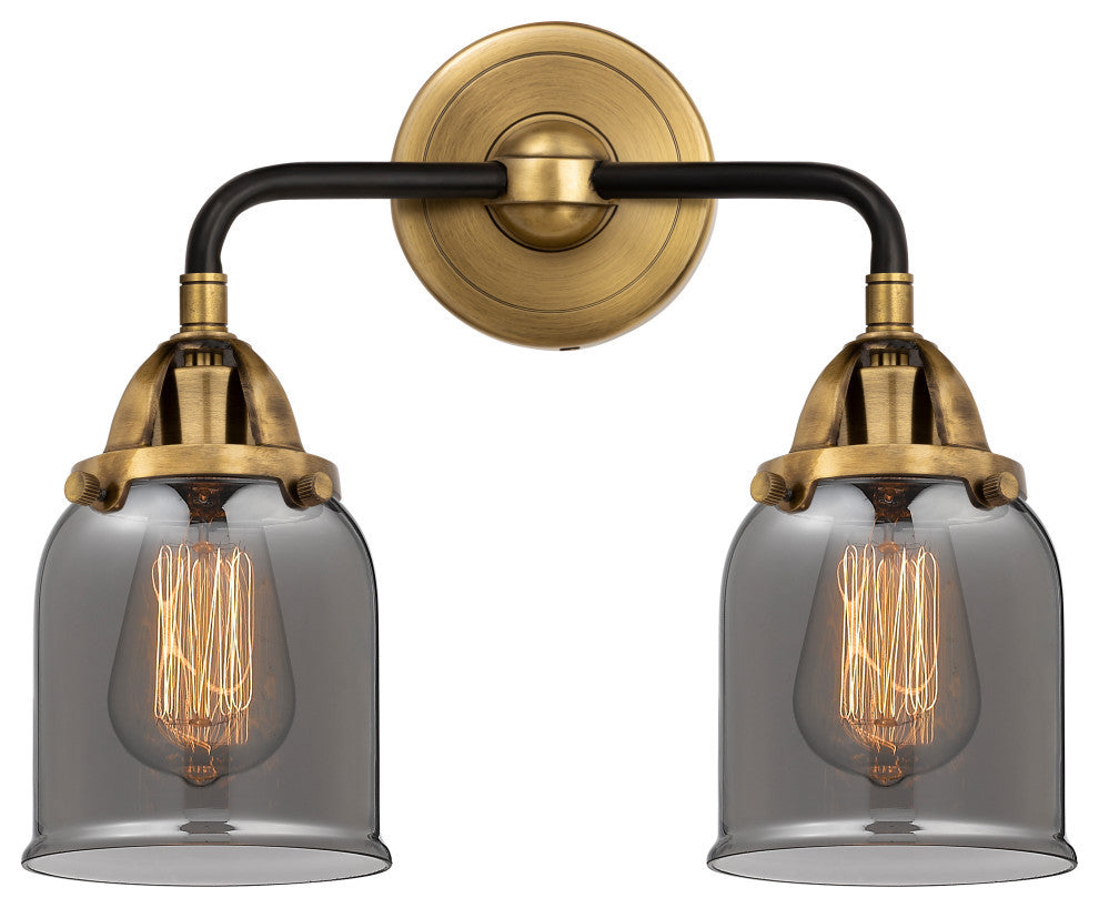 Small Bell Bath Vanity Light, Black Antique Brass, Plated Smoke, Plated Smoke