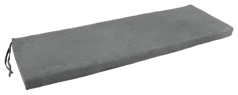 60"x19" Micro Suede Bench Cushion, Steel Gray