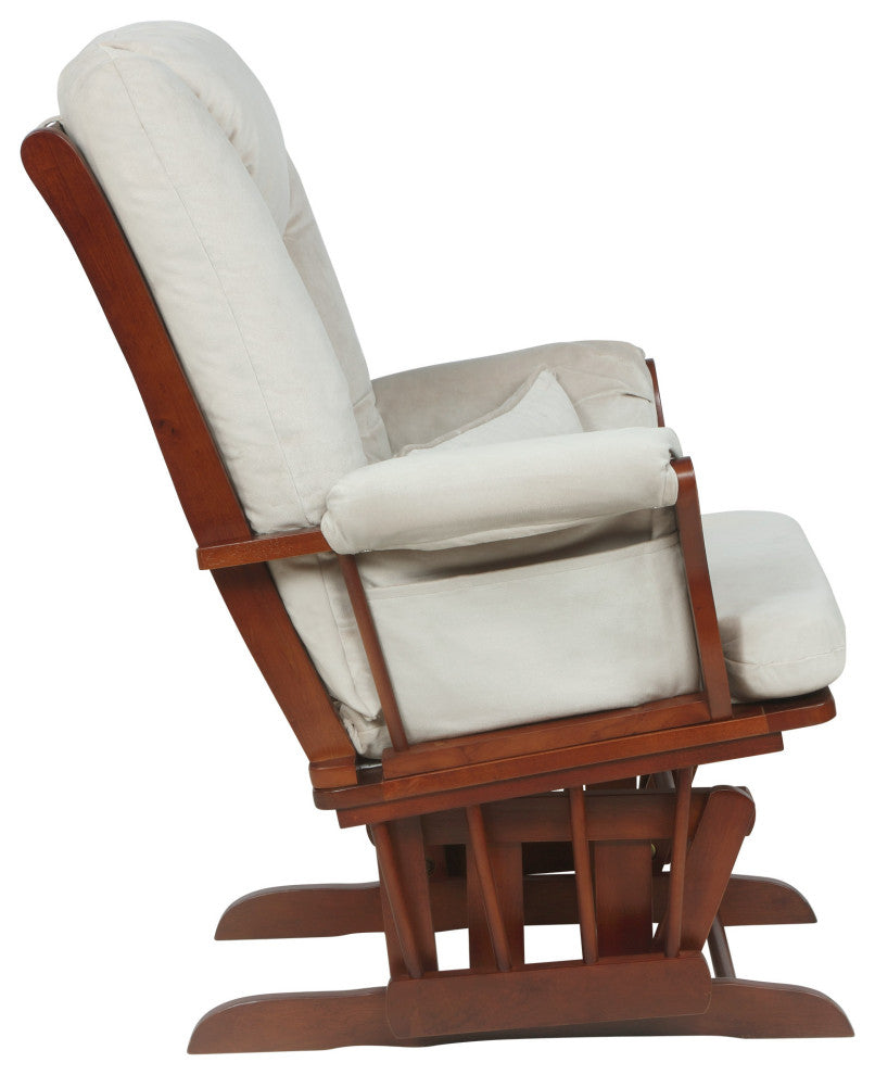 Alice Glider Chair and Ottoman, Espresso, With Pillow