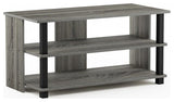 Sully 3-Tier TV Stand for TV up to 40, French Oak Grey/Black, 17076GYW/BK