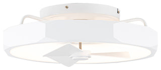 20 in. Modern White Flush Mount LED Ceiling Fan with Remote and DC Motor