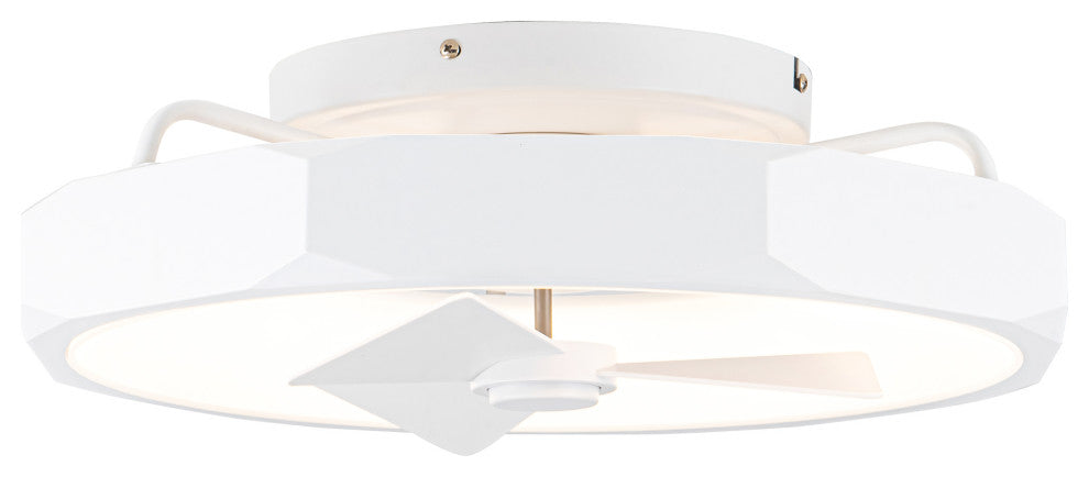 20 in. Modern White Flush Mount LED Ceiling Fan with Remote and DC Motor