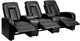 Eclipse Series 3-Seat Reclining Leather Seating WithCup Holders, Black