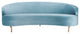 Safavieh Couture Primrose Curved Sofa, Light Blue
