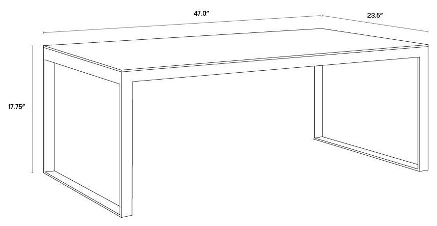 Evert Coffee Table, Rectangular, High, White