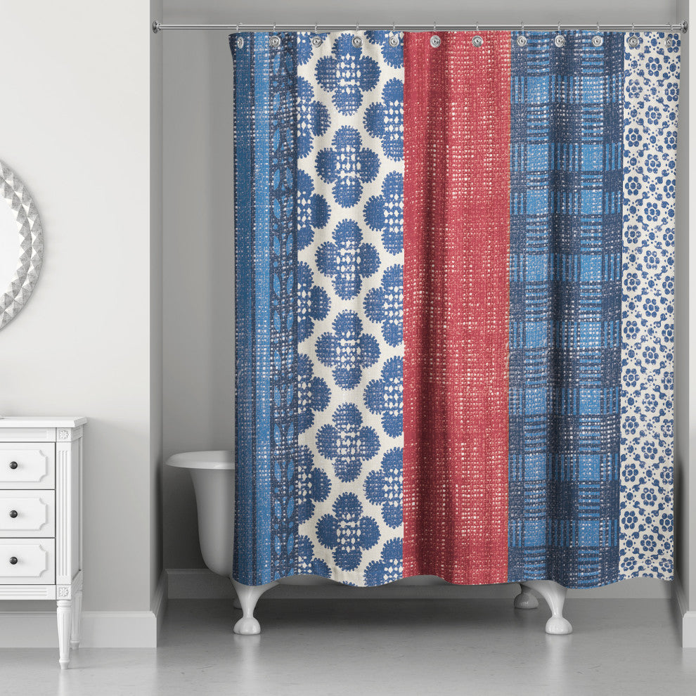 Patriotic Patchwork 71"x74" Shower Curtain