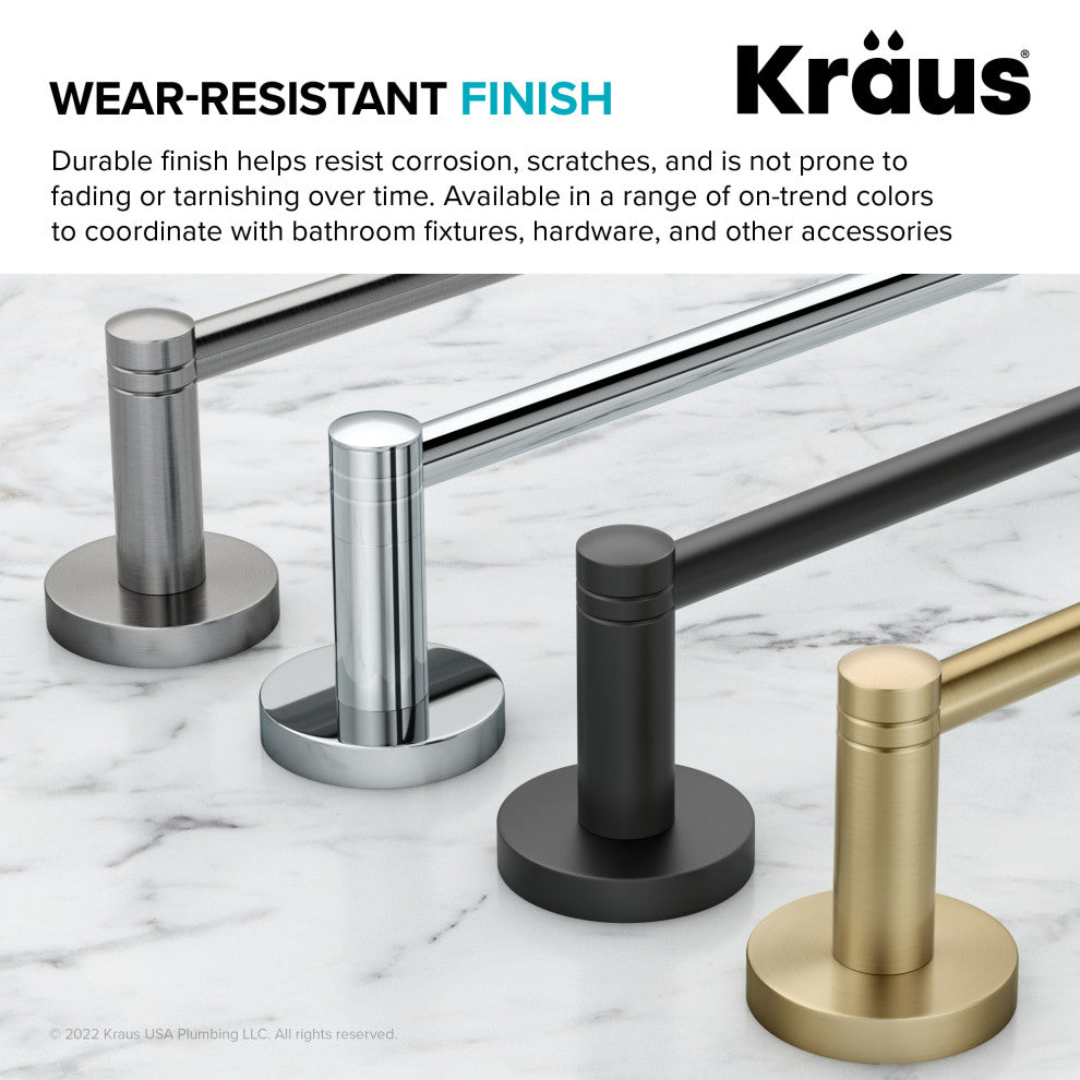 Elie Bathroom Robe and Towel 4-Hooks Rack, Brushed Gold