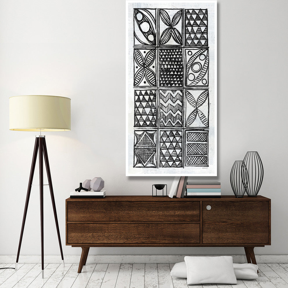 "Patterns of the Amazon III BW" Digital Paper Print by Kathrine Lovell, 38"x74"