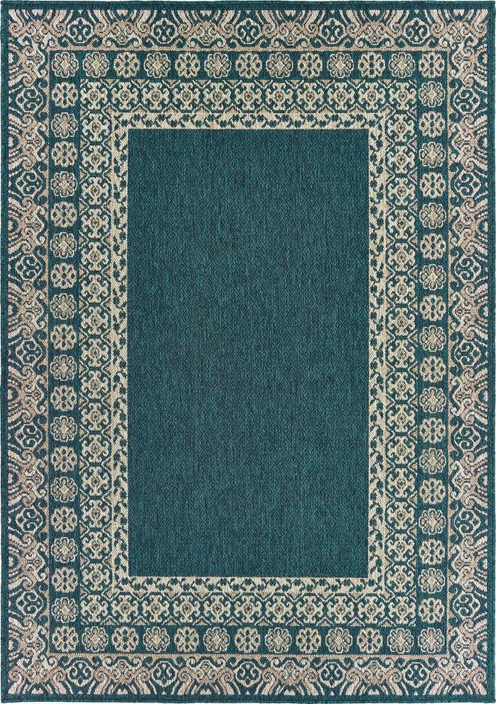 Oriental Weavers Sphinx Latitude 1503B Outdoor Rug, Blue/Gray, 5'3"x7'3"