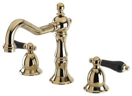 Kingston Brass Widespread Bathroom Faucet With Brass Pop-Up, Polished Brass