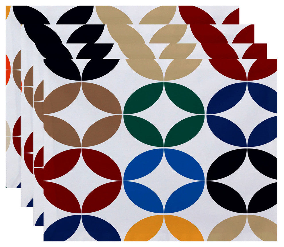 Eye Opener, Geometric Print Placemat, Set of 4, Green