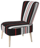 Black and White Striped Pattern Chair, Side Chair